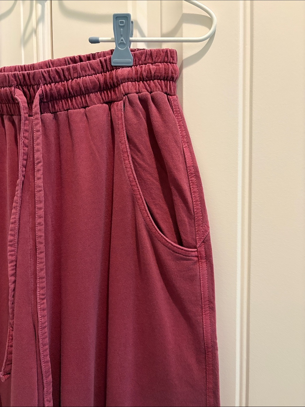 Zenana Cozy Elastic Waist Wide-Leg Pants in Dusty Rose - Picture 4 of 6